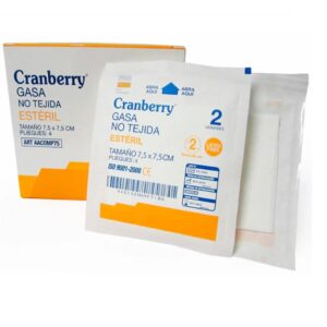Gasa Estéril No Tejida 7,5 X 7,5 Cranberry - 50 unidades
