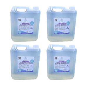 4 Bidones de Alcohol Desnaturalizado 70% 5L - Desinfectante Certificado ISP